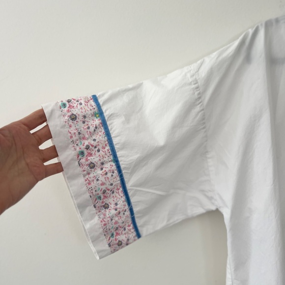 Vintage Pier 1 Imports Cotton Patchwork Embellished Beaded Robe Overshirt O/S - Picture 11 of 12